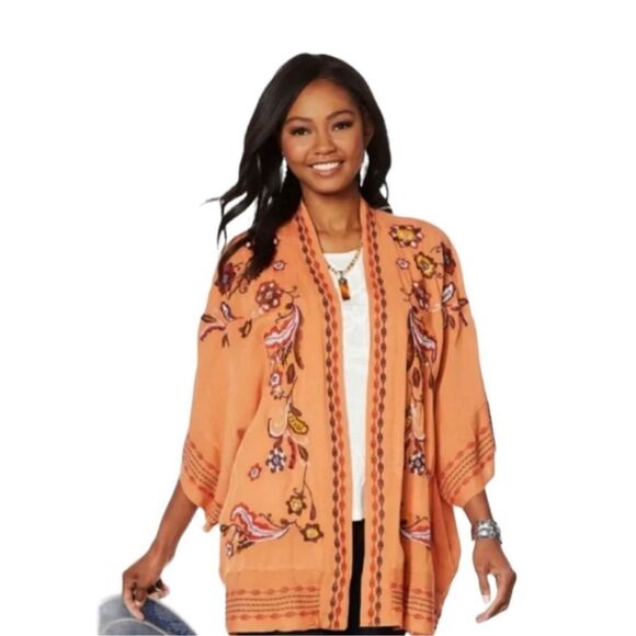 Curations Women’s embroidered, boho, hippie, kimono tunic cardigan lightweight d - Picture 1 of 7